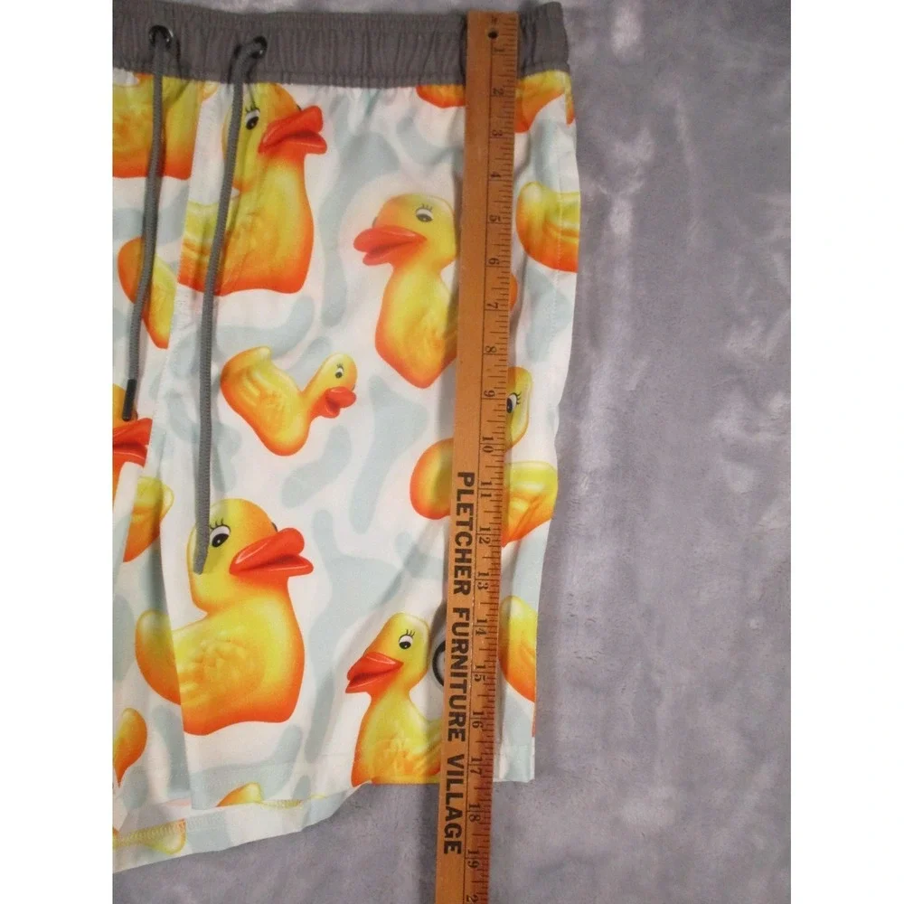 Neff‎ Yellow WARP DUCKY Board Swim Shorts Trunks Pocket Drawstring Mens Size L